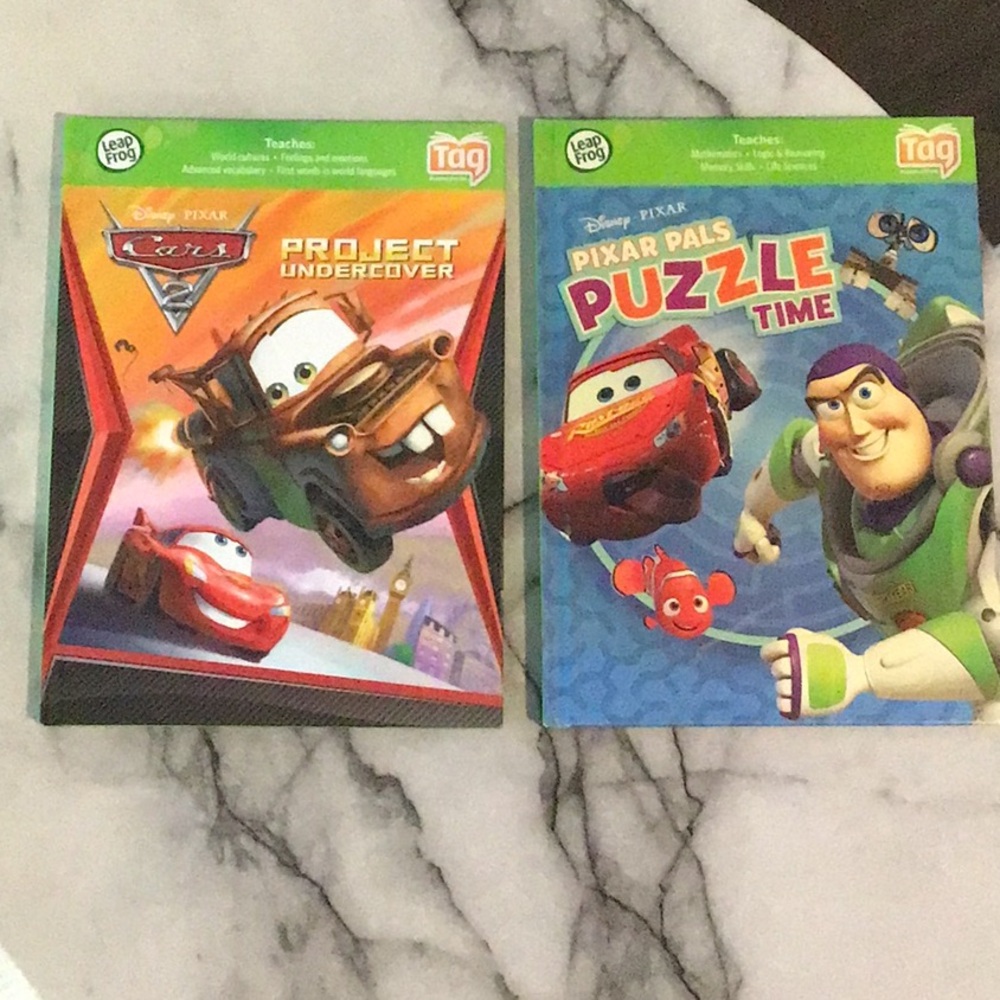 LeapFrog Tag: Pixar Puzzle Time & Cars Project Undercover books